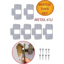 Mikasso Dolap Kapak Taş Menteşe Tamir Sacı Onarım Kiti 6,5x9 cm Yuva Tablası Pratik 6 Adet.