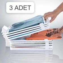 Mikasso 3 Adet Pratik Dolap I?çi Tişört, Gömlek, Elbise ve Pantolon Düzenleyici Raf Organizer Plastik 40 x 3