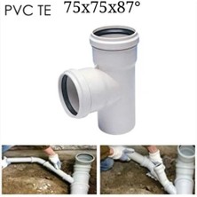 Mikasso 75X75X87 cm Pvc Boru Te Çatal Boru Pis Su Borusu Atık Su Borusu , Tesisat Borusu