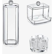 Mikasso 3'lü Makyaj Seti Triple Organizer Set Plastik Turuncu Tr