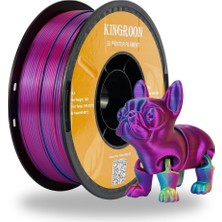 Kingroon Silk Üç Renk (Tri-Color) Pla Filament Altın-Fuşya-Mavi High Speed (600MM/S) - Bambu Lab ve K1 Uyumlu - 1.75MM 1 kg