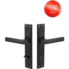 Mikasso Avanti Mat Siyah Aynalı Sağ Wc Kapı Kolu (1 Takım) / Sağ Wc Alüminyum