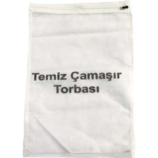 Mikasso Temiz Kirli Çamaşır Torbası Kumaş Beyaz 40 x 30 Tr