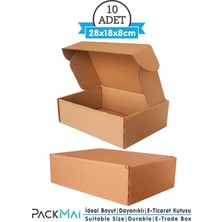 Mikasso E-Ticaret Kargo Kutusu 28X18X8CM (10'lu Paket) Kraft 28 x 18 x 7 10'lu Taşıma Kolisi Tr Alc Ambalaj