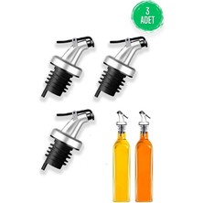 Mikasso Yağdanlık Başlığı 3'lü Sızdırmaz Kapaklı Cam Şişe Başlığı Sirkelik Tıpa Yağ Hunisi Yemek Hazırlık Si