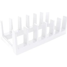 Mikasso Tencere Kapağı Düzenleyici 6 Bölmeli Plastik 28 x 13 Beyaz Tr