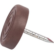 Mikasso Çivili Masa Sandalye Koltuk Zemin Koruyucu Yumuşak Plastik Kaydırmaz Kahverengi 20 Adet 24 mm