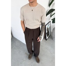 HAFKA Taş Basic Bisiklet Yaka Triko Relaxed Tişört