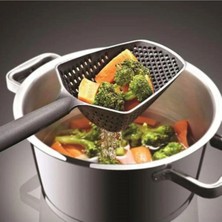 Mikasso 2 Adet Plastik Isıya Dayanıklı Süzgeçli Kepçe Kaşık Kürek Plastik