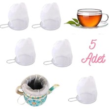 Mikasso Torba Demlik Süzgeci Süt Süzgeci Yeniden Kullanılabilir Çay Kahve Süzgeci 12CM 5 Adet 5 Nolu Ipek