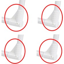 Mikasso 32 Lik 4 Adet Plastik Bebek Beşik Ayağı Salıncak Ayağı Boru Birleştirme Beyaz