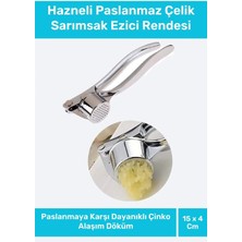 Mikasso Yeni Sezon Dayanıklı Mutfak Yuvarlak Şekil Pres Hazneli Paslanmaz Çelik Sarımsak Ezici Rendesi Çelik