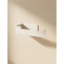 Form Design Mat Beyaz Duvara Monte Tuvalet Kağıtlığı – Raflı Modern Wc Kağıt Havluluk, Delmeden Montaj Seçenekli