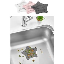 Mikasso Yıldız Silikon Lavabo ve Küvet Süzgeci, Lavabo Tıkacı (Antrasit-Pembe-Beyaz) 3 Adet S-114 Silikon