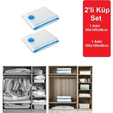 Mikasso Vakumlu Hurç,vakum Poşeti,hurç,vakumlu Organizer,elbise Için Hurç,valiz Organizeri 2li Küp Set Plast