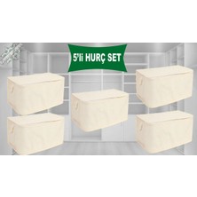 Mikasso Yastık Hurcu 5li Set Tela Dayanıklı Malzeme Çok Amaçlı Döşek Yastık Hurcu 70X45X35 Tela Bej