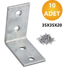 Mikasso L Demiri Mobilya Eşya Dolap Duvara Sabitleme Köşebent Bağlantı Aparatı Gönye 35X35X20 mm 10 Adet. gr