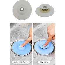 Mikasso Mutfak Gider Tıpası Lavabo Küvet Tıkacı Lavabo Süzgeci Yeni Ürün Beyaz Silikon
