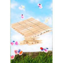 Mikasso 48 Adet Bambu Mandal, Ahşap Mandal, Tahta Mandal - Çamaşır Mandalı 5