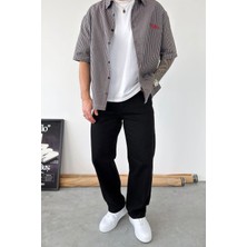 HAFKA Siyah Basic Baggy Fit Pantolon