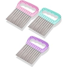 Mikasso (2 Adet) Şekilli Sebze Meyve Patates Dilimleyici Çelik Cips Doğrayıcı Çok Renkli