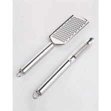 Mikasso Paslanmaz Çelik Rende ve Soyacak Peynir Çikolata Zencefil Patates Limon Rende Sebze Soyucu Set Kpf B