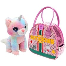 Sunman 50455 Sun-Fnv-Cutekıns Peluş Catıcorn Posh Taşıma Çantalı