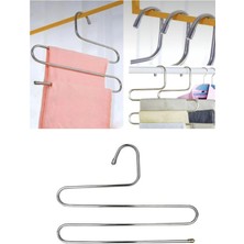 Mikasso 3 Katlı Dolap Düzenleyici Pantolon ve Eşarp Askısı Metal Beyaz