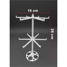 Mikasso Döner Anahtarlık Standı Tüm Renkler – Masaüstü Sergileme ve Düzenleme Aparatı Beyaz Renk Plastik Bey