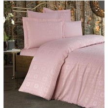 Finezza Jardin Bambu Jakar Kumaş Pudra Çift Kişilik Nevresim Takımı Battal Boy 6 Prç 1173