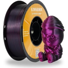 Kingroon Silk Üç Renk (Tri-Color) Pla Filament Altın-Fuşya-Siyah  High Speed (600MM/S) - Bambu Lab ve K1 Uyumlu - 1.75MM 1 kg
