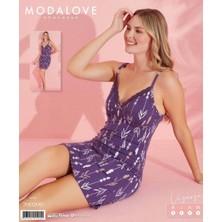 Royam Modalove Kadın Viskon Yumuşak Dokulu Ip Askılı Dantelli Gecelik Elbise