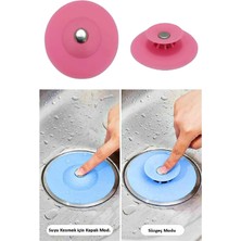 Mikasso Lavabo Küvet Tıkacı Mutfak Gider Tıpası Lavabo Süzgeci Pembe Seramik