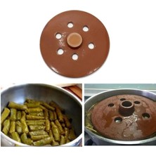 Mikasso Sırlı Toprak Kiremit Dolma Sarma Taşı Kapağı 23 cm Kiremit Dolma Taşı Yaprak Sarma Taşı Belirtilmemi