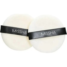 MISSHA Yuvarlak Makyaj Süngeri Compressed Flocking Puff 2 Adet Pudra Uygulaması İçin Özellikli