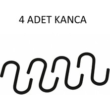 Mikasso 4 Adet, Siyah Renk, 7,5 Cm, Metal Kanca, S Kanca, Es Kanca, Banyo Kanca, Demir Kanca Metal Siyah