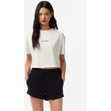 UNITED4 Regular Fit Kadın Bej T-Shirt.EKRU