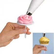 Mikasso Muffin Süsleme Seti Standlı 2li Mini Pasta Gül Yapım Aparatı 2 Adet Şeker Hamuru Gül Yapım Kalıbı Pl