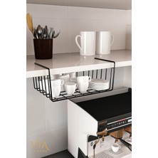 Mikasso Dolap Içi Düzenleyici Kanguru Raf Asılabilir Raf Fincanlık Tabaklık Organizer Metal 35 x 26 Siyah Tr