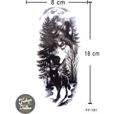 Trakya Tattoo Geçici Dövme 1-2 Hafta Kalıcı Yarım Kol Kurt Orman