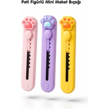 Mikasso Taşınabilir Pratik Mini Patiler Maket Bıçağı - Sevimli Trend Falçata 1 Adet