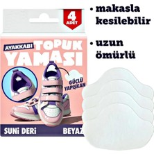 Mikasso Ayakkabı Topuk Yaması Ayakkabı Tamir Yaması Sunni Deri Kendinden Yapışkanlı-Beyaz