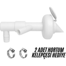 Mikasso Çift Girişli Gider Çekvalf Adaptörü Ø50 mm | Çamaşır Bulaşık Makinesi Koku ve Haşere Önleyici