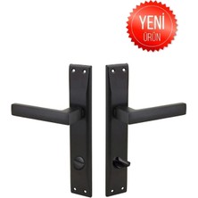 Mikasso Avanti Mat Siyah Aynalı Sol Wc Kapı Kolu (1 Takım) / Sol Wc Alüminyum