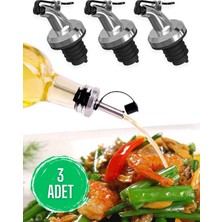 Mikasso Yağdanlık Ucu 3'lü Kapaklı Cam Şişe Ucu Dökme Ağızlığı Silikon Yağdanlık Tıpası Hunisi Erzak Kabı Si