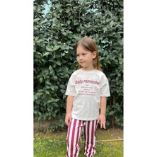 Lily & Co. Lily Co Kız Çocuk Yazı Baskılı Çizgili Ikili Takım