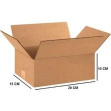 Mikasso Tek Oluklu Kargo Kolisi 20X15X10 cm Esmer C Dalga 10 Adet 20 x 15 x 10