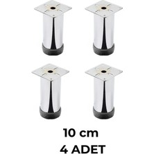 Mikasso 4 Adet 10 cm Mobilya Kanepe Baza Koltuk Metal Destek Yükseltici Ayağı Ayakları Krom Lüks 42 Çap Gri