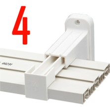 Mikasso 4 Adet Perde Rayı Korniş L Ayak Duvara Montaj Askı Aparatı Plastik