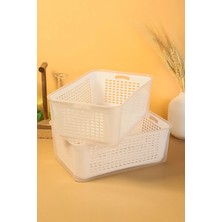 Mikasso Süzgeçli Buzdolabı ve Mutfak Organizeri Sebze & Meyve Saklama Kabı (Şeffaf) 2 Adet 5 Lt Plastik 20 x